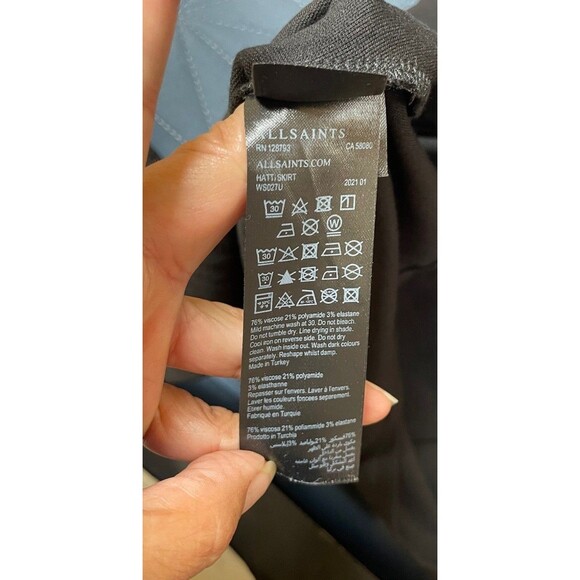 NWT Women’s All Saints Haiti Midi Skirt Black Women’s Size 8 capsule wardrobe - Picture 12 of 12